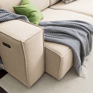 2-Sitzer Sofa KINX Samt - Webstoff Milan: Beige - Sitztiefenverstellung