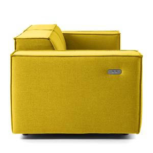 2-Sitzer Sofa KINX Samt - Webstoff Milan: Gelb - Sitztiefenverstellung