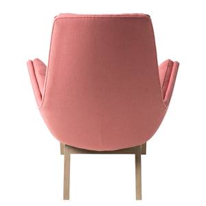 Fauteuil GARBO avec pieds en bois Tissu - Tissu Osta: Corail - Chêne clair