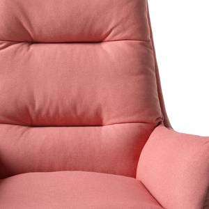 Fauteuil GARBO avec pieds en bois Tissu - Tissu Osta: Corail - Chêne clair