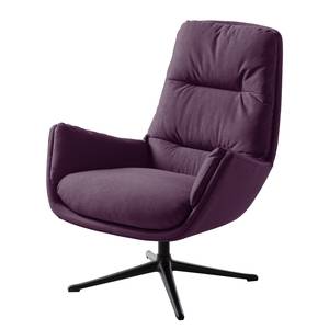 Fauteuil GARBO  avec pied croisé Tissu - Tissu Anda II : Violet - Noir