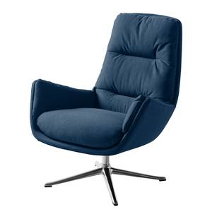 Sessel GARBO mit Kreuzfuß Webstoff - Webstoff Anda II: Blau - Chrom glänzend