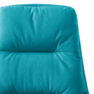 Fauteuil GARBO met kruisvoet geweven stof - Geweven stof Anda II: Turquoise - Chroomkleurig glanzend