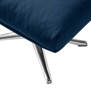 Repose-pieds GARBO avec pied croisé Tissu - Tissu Anda II : Bleu - Chrome brillant