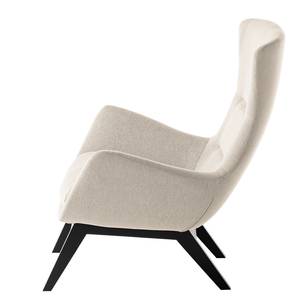 Fauteuil Hepburn I geweven stof - Geweven stof Saia: Beige - Zwart