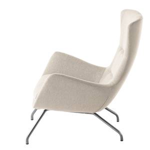 Sessel Hepburn II Webstoff Saia: Beige - Chrom matt