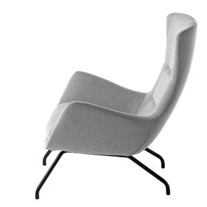 Fauteuil Hepburn II geweven stof - Geweven stof Saia: Lichtgrijs - Zwart