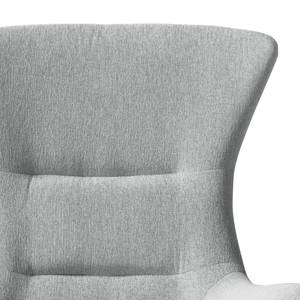 Fauteuil Hepburn II geweven stof - Geweven stof Saia: Lichtgrijs - Zwart