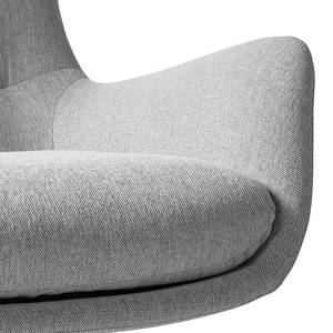 Fauteuil Hepburn II geweven stof - Geweven stof Saia: Lichtgrijs - Zwart