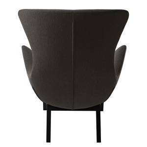 Fauteuil Hepburn I geweven stof - Geweven stof Saia: Zwart-Bruin - Zwart