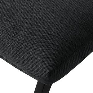 Pouf repose-pieds Hepburn I Tissu - Tissu Saia: Anthracite - Noir