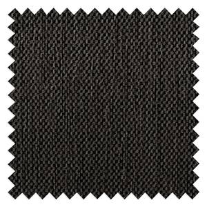 Pouf repose-pieds Hepburn II Tissu - Tissu Saia: Noir-Marron - Chrome mat
