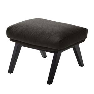 Pouf repose-pieds Hepburn I Tissu - Tissu Saia: Noir-Marron - Noir