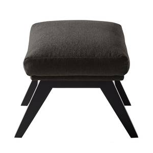 Pouf repose-pieds Hepburn I Tissu - Tissu Saia: Noir-Marron - Noir