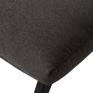 Pouf repose-pieds Hepburn I Tissu - Tissu Saia: Noir-Marron - Noir