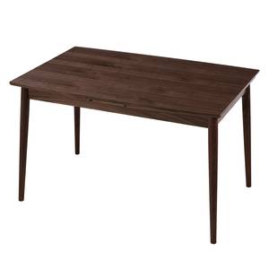 Table extensible Arvid Partiellement en noyer massif - Noyer - Placage noyer véritable - Largeur : 122 cm - Marron