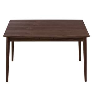 Table extensible Arvid Partiellement en noyer massif - Noyer - Placage noyer véritable - Largeur : 122 cm - Marron