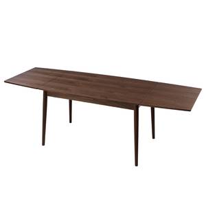 Table extensible Arvid Partiellement en noyer massif - Noyer - Placage noyer véritable - Largeur : 122 cm - Marron