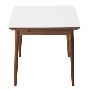 Table extensible Arvid Partiellement en noyer massif - Noyer - Blanc - Largeur : 82 cm - Marron