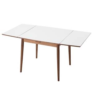 Table extensible Arvid Partiellement en noyer massif - Noyer - Blanc - Largeur : 82 cm - Marron