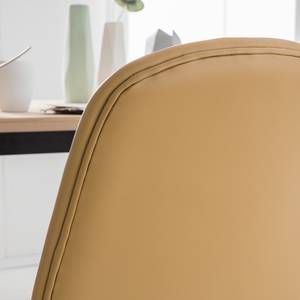 Chaises capitonnées Stave II (lot de 2) Cuir véritable / Chêne massif - Chêne clair - Sable - Beige