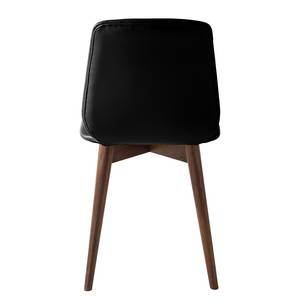 Gestoffeerde stoelen Wilga V (set van 2) echt leer - Walnoot - Zwart