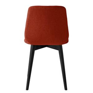 Gestoffeerde stoelen Wilga II (set van2) geweven stof - Eik - Baksteen rood