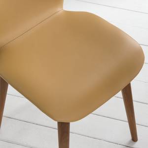 Gestoffeerde stoelen Wilga V (set van 2) echt leer - Walnoot - Lichtbruin