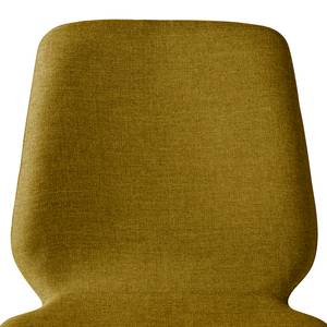 Gestoffeerde stoelen Wilga (set van 2) geweven stof - Walnoot - Kerriegeel