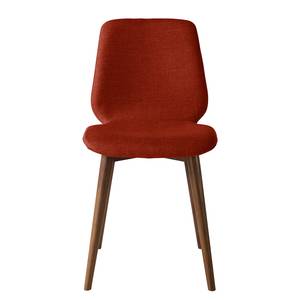 Gestoffeerde stoelen Wilga (set van 2) geweven stof - Walnoot - Baksteen rood