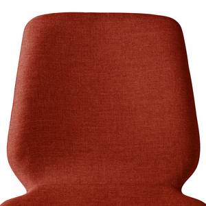 Gestoffeerde stoelen Wilga (set van 2) geweven stof - Walnoot - Baksteen rood