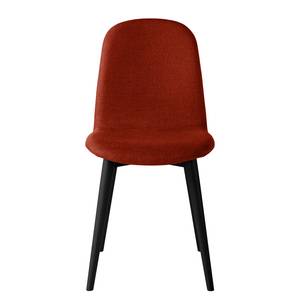 Gestoffeerde stoelen Warka II (set van2) geweven stof - Eik - Baksteen rood