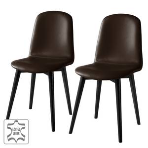 Chaises Warka IV (lot de 2) Cuir véritable