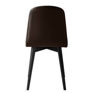 Gestoffeerde stoelen Warka IV (set van2) echt leer - Eik - Mokkakleurig