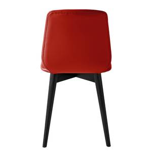 Gestoffeerde stoelen Wilga IV (set van2) echt leer - Eik - Rood