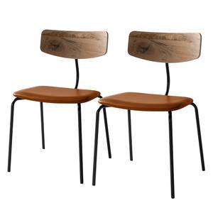 Chaises Finsland (lot de 2) Cuir véritable / Métal