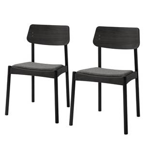 Chaises Oreana (lot de 2) Feutre - Chêne noir / Bleu gris