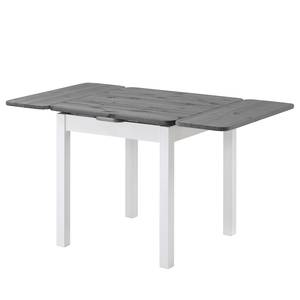 Eettafel Bastide (met verlengstukken) massief grenenhout - Wit grenenhout/grijs grenenhout - 77 x 77 cm