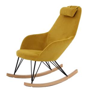 Fauteuil à bascule Dorris Microfibre - Jaune moutarde - Jaune moutarde