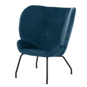 Fauteuil Megina Velours - Bleu foncé