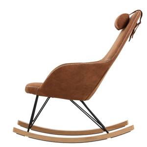 Fauteuil à bascule Dorris Aspect cuir vieilli - Cognac