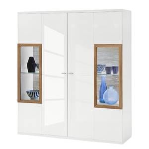 Armoire vitrine Ledigos I Blanc brillant / Blanc