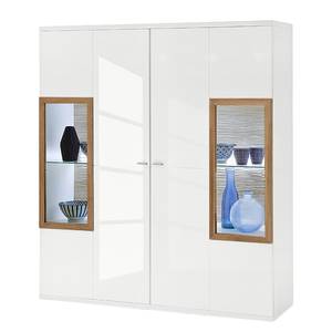 Armoire vitrine Ledigos I Blanc brillant / Blanc