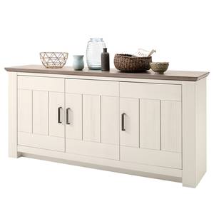 Dressoir Maquili deels massief grenenhout - wit grenenhout/taupe grenenhout