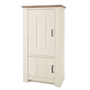 Commode haute Maquili Partiellement en pin massif - Pin blanc / Pin taupe