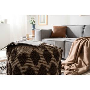 Pouf Hatta Mischgewebe - Beige / Braun