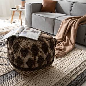 Pouf Hatta Mischgewebe - Beige / Braun