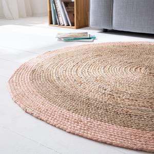 Juten vloerkleed Luxor jute - beige/roze