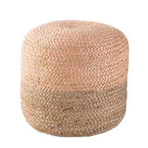 Poef Luxor jute - beige/roze