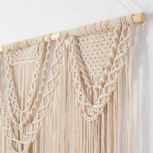 Wandbehang Formentera Baumwollstoff / Kiefer massiv - Hellbeige / Kiefer